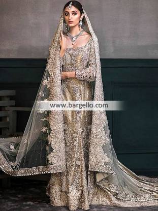 Romantic Cathedral Train Dresses Pakistan Bridal Gowns Pakistan