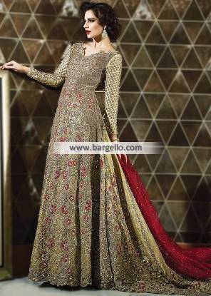 Pakistani Bridal Anarkali Suits Bridal Dresses with Chapel Train