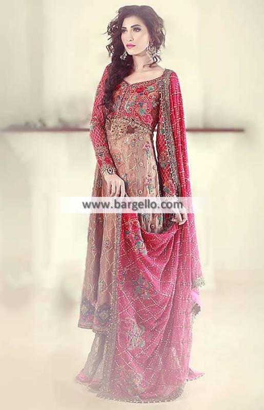 Tantalizing Bridal Dress with Banarasi Jamawar Sharara Dresses Leicester UK Teena Durani Dresses