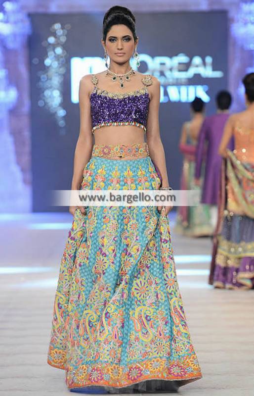 Reception Dresses Lehenga Valima Dresses San Mateo USA Nomi Ansari Bridal Collection PFDC 2014