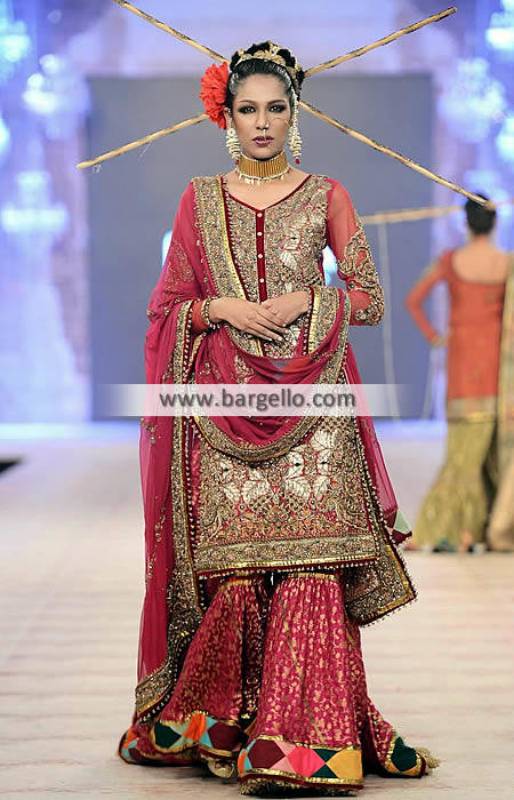 Traditional Bridal Gharara Dresses Fahad Hussayn Garara Collection PFDC 2014