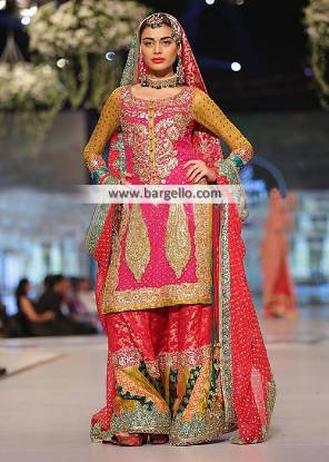 Pakistani Bridal Sharara Bell Bar London UK Nomi Ansari PBCW 2014 Ishq Collection