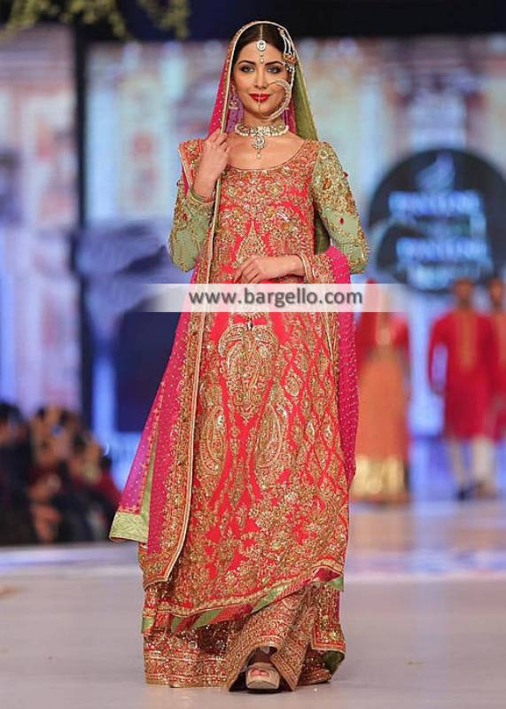 Traditional Bridal Lehenga Ann Arbor Michigan USA Nomi Ansari Bridal Lehenga Collection PBCW 2014