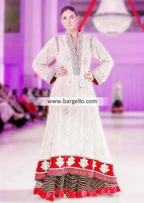 Pakistani Designer Anarkali Suits Canberra Australia Umar Sayeed Wedding Sharara Collection 2013