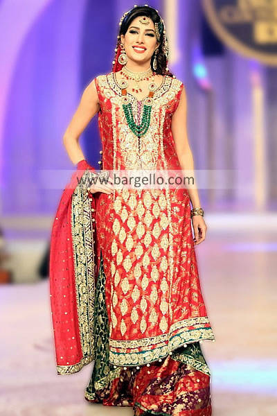 Traditional Red Bridal Collection Showcased by Designer Sana Abbas at ...