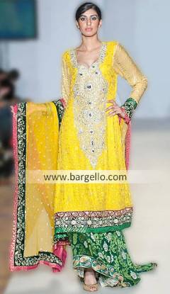 Veteran Designer Deepak Perwani Anarkali Outfits For Parties at Pakistan Fashion Week London