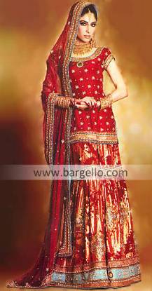 Latest Indian Pakistani Bridal Dresses, Indian Pakistani Wedding wear, Gharara Sharara Lehenga