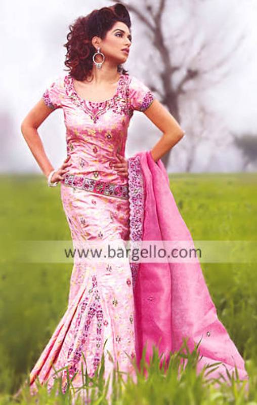 Pink Lehenga Pink Lengha Pink Bridal Gharara Sharara