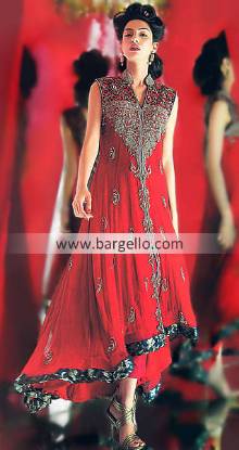 Stylish Red Chiffon Anarkali Suits For Parties Baltimore Maryland