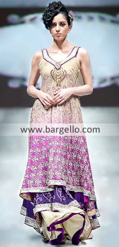 FALEESHA Anarkali Style Umbrella Gown with Net Dupatta Indigo : Amazon.in:  Fashion