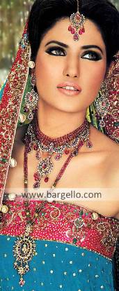 Gorgeous Pakistani Bridal Jewellery Sets in Indian Pink and Ruby Color Woking UK