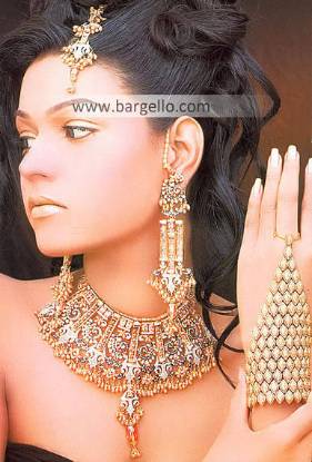 Jewellery Designs, Bridal Jewellery Designs, Pakistani & Indian Jewellery Gold Plated Diamond Like