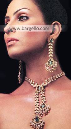 Jewellery Designs, Bridal Jewellery Designs, Pakistani & Indian Jewellery Gold Plated Diamond Like