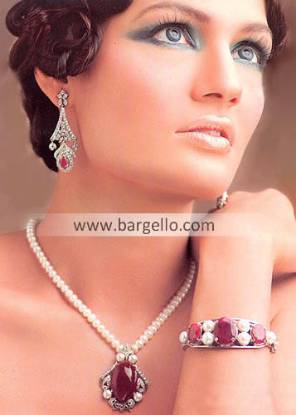 Mother of pearls set Pakistani Jewelry designer sets