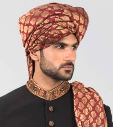 Stylish Banarasi Jamawar Turban for Wedding Portsmouth Virginia VA US Wedding Turbans