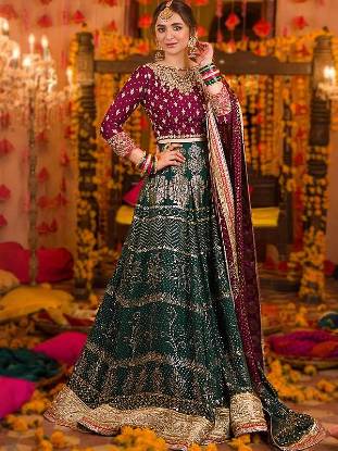 Pakistani Designer Bridal Mehendi Lehenga Chandler Arizona USA Bridal Dresses