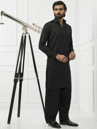 Black Shalwar Kameez for Mens Pakistani Mens Kurta suits
