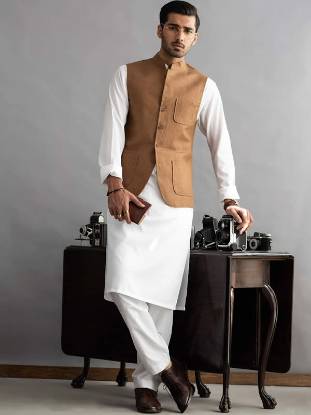 Picture of Graceful Waistcoat with Kurta and Shalwar