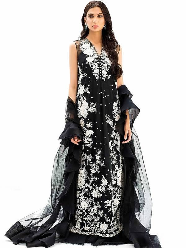 Trendy Look Midnight Black Georgette Sharara Suit For Girls – Kaleendi