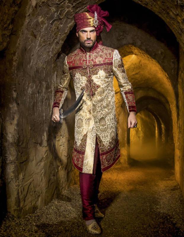 Stunning Brocade Sherwani for Wedding Durham UK Brocade