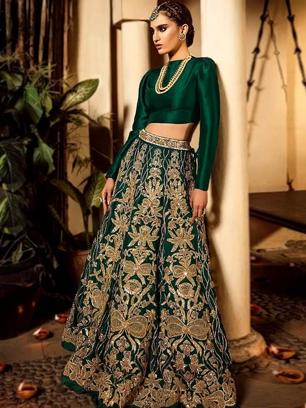 Buy Beige Thread Work Georgette New Lehenga Choli Online