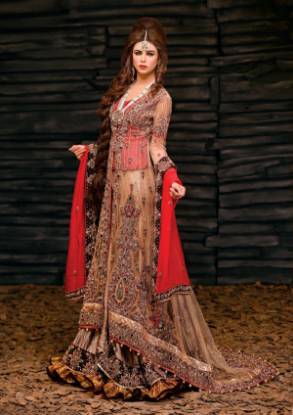 Glorious Bridal Dress for Wedding with Beautiful Stone Work Wedding Sharara Dress